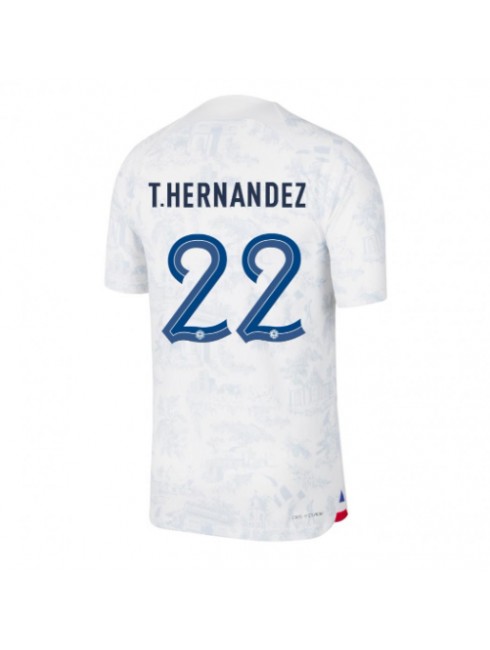 Frankrike Theo Hernandez #22 Replika Borta Kläder VM 2022 Kortärmad